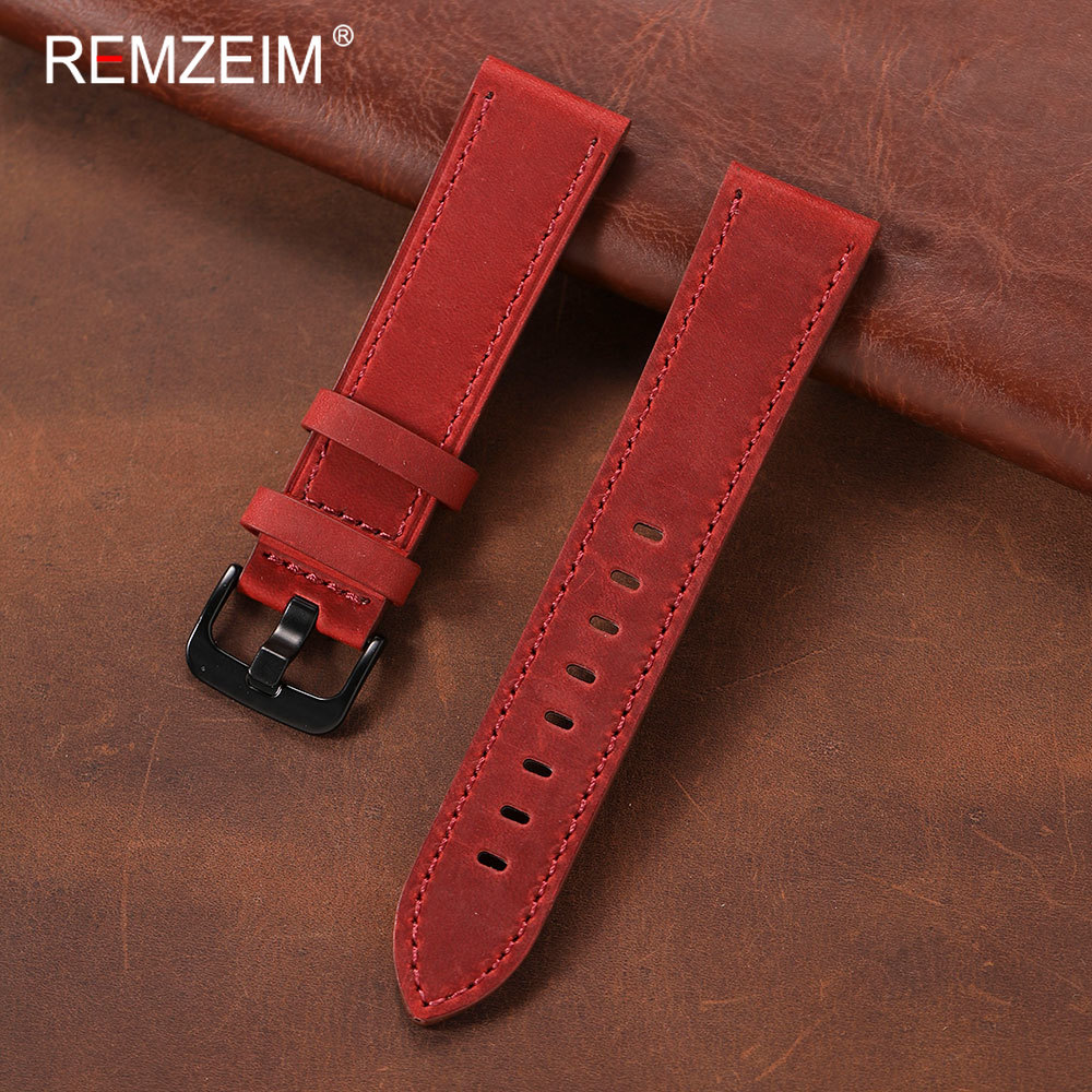 Leather Strap Quick Release - Klassieke herenhorlogeband van Crazy Horse-leer met