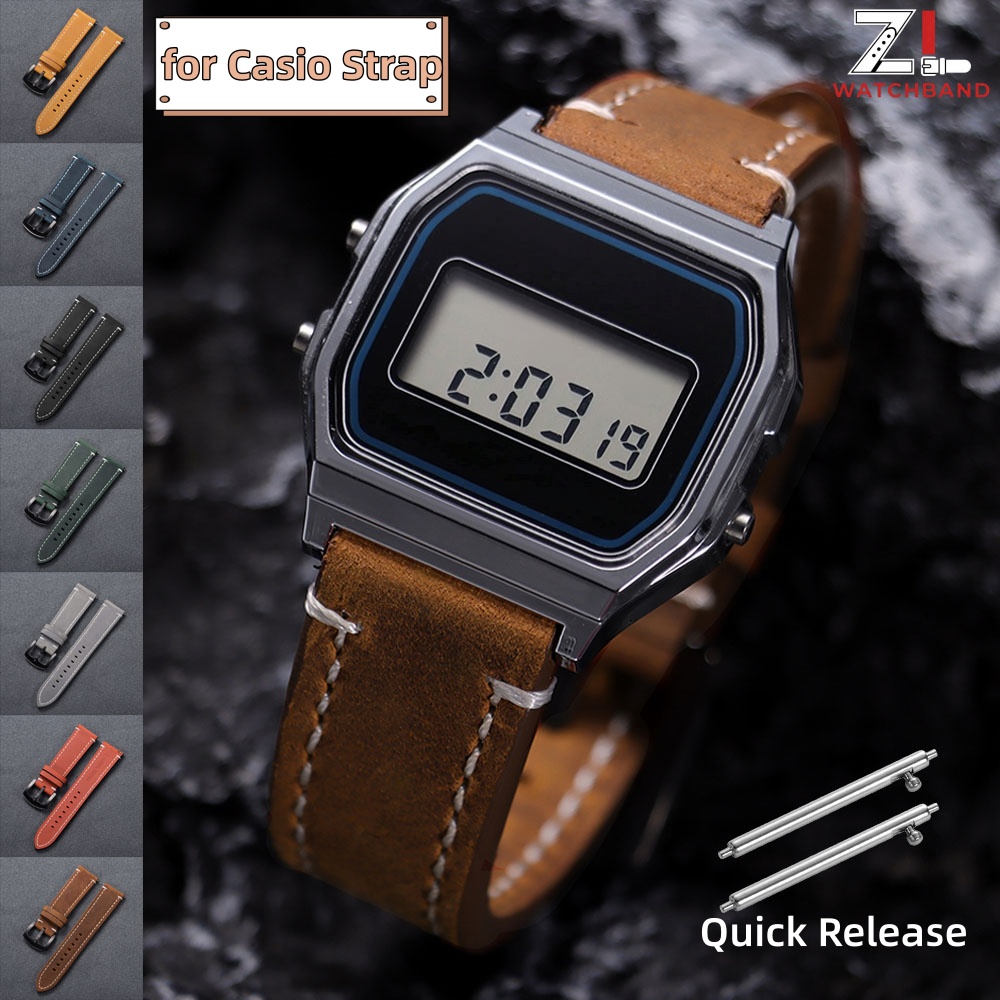 Leather Strap Quick Release - Koeienhuid Lederen Horlogeband 18/19/20/21/22/24mmStrap voor CASIO