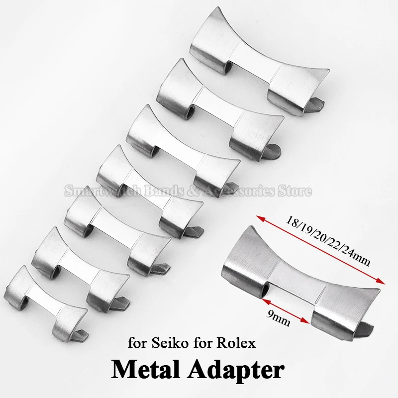Curved Spring Bar - 12/14/16/18/19/20mm 22mm 24mm Rvs Adapter voor
