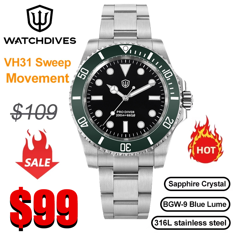 Watchdives WD1680Q V2 Quartz H - Rolex Watch Submariner recensie en prijs