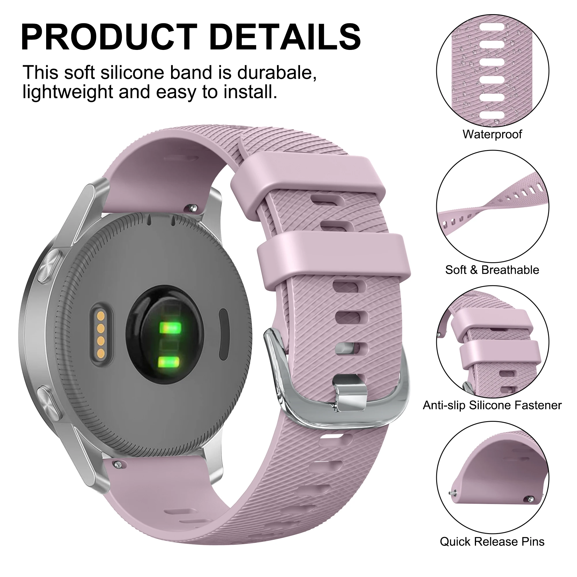 22mm 20mm 18mm band voor Garmi - Silicone Watch Band 22Mm recensie en prijs