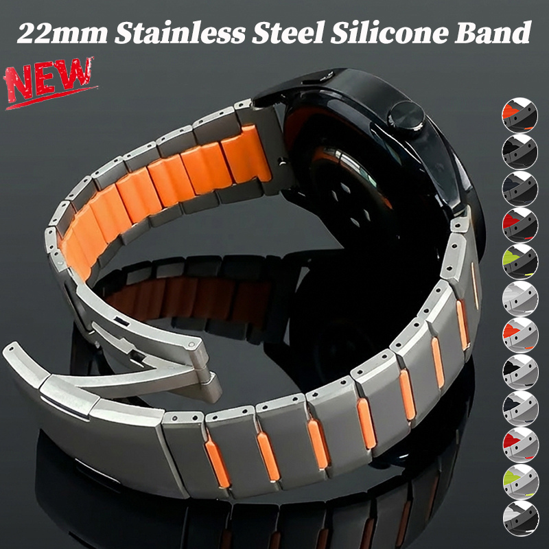 22mm RVS siliconen band voor H - Silicone Watch Band 22Mm recensie en prijs
