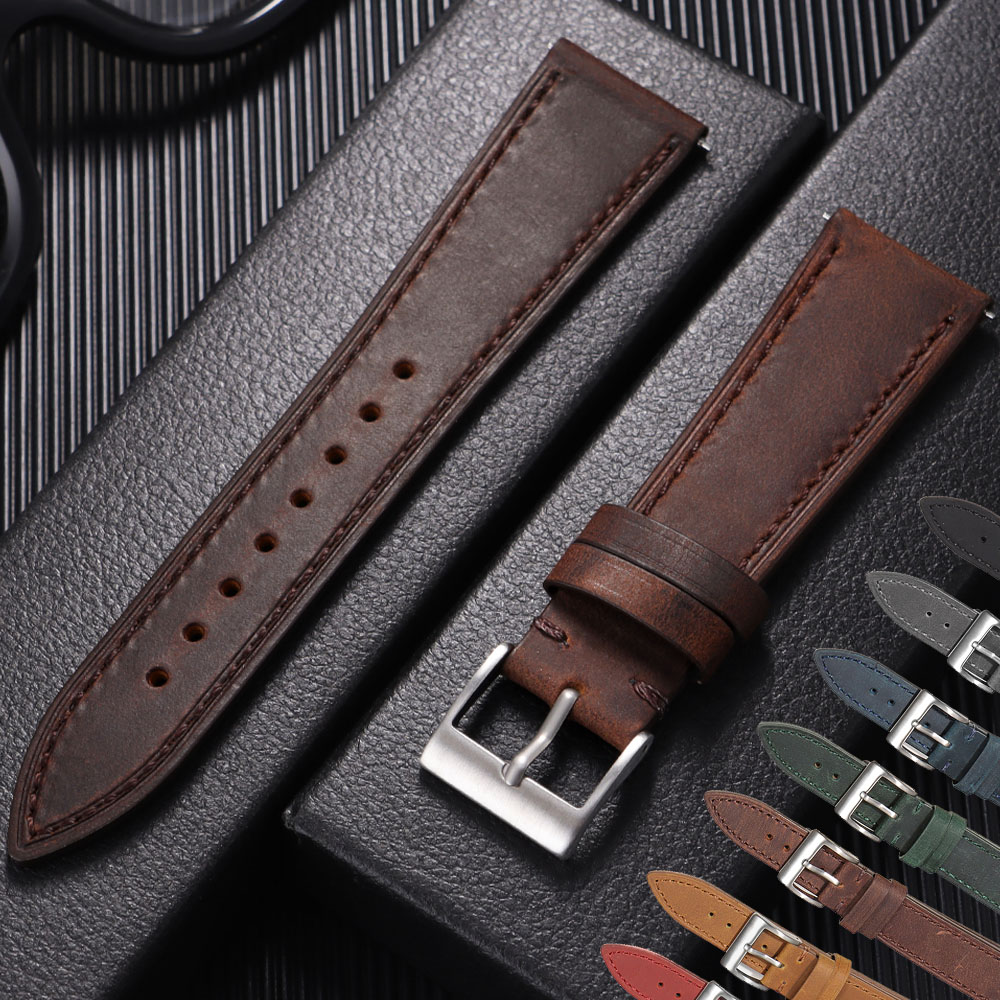 Vintage lederen horlogeband un - Leather Strap Quick Release recensie en prijs
