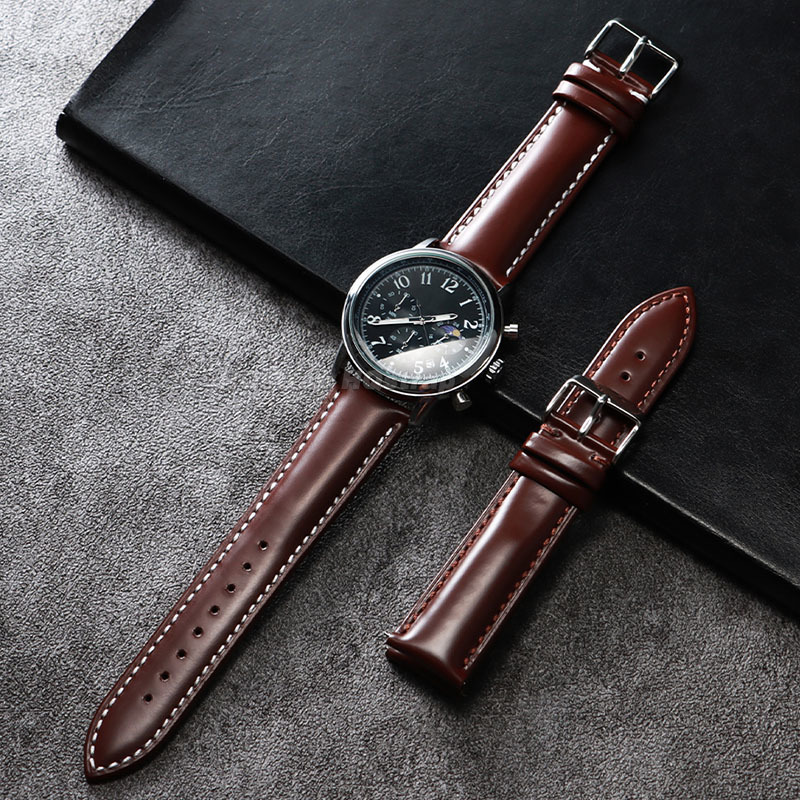 Olieglanzende lederen band 18m - Leather Strap Quick Release recensie en prijs